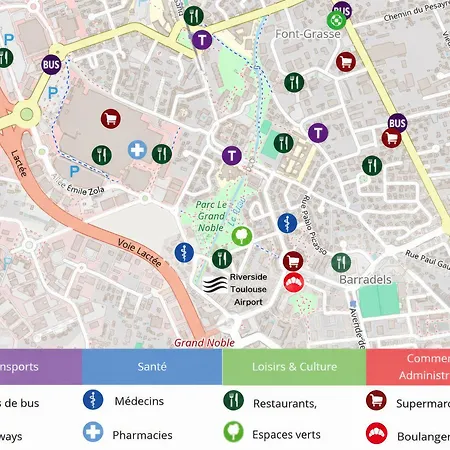 Aparthotel Riverside Toulouse Airport 4-aircond-parking-terrace-wifi-desk-airbus-meett 3*